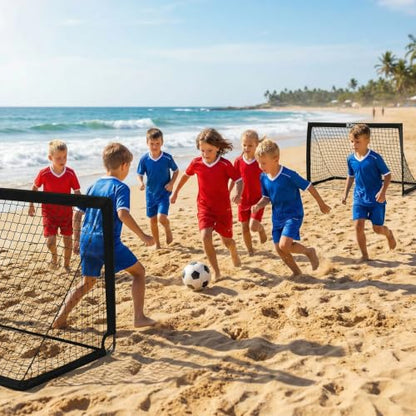 Soccer Goal, Kids Soccer Goals for Backyard Set of 2, Pop Up Soccer Net - color: Black, size: 4X3 FT