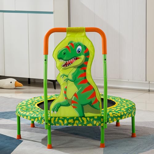 SSLine No-Gap 36'' Trampoline for Kids Toddler with Safety Pad, 36 inch Mini Trampoline with Heavy Duty Frame Indoor, Small Trampolines Max Load 220lbs, Gifts for Boys and Girls - color: Green