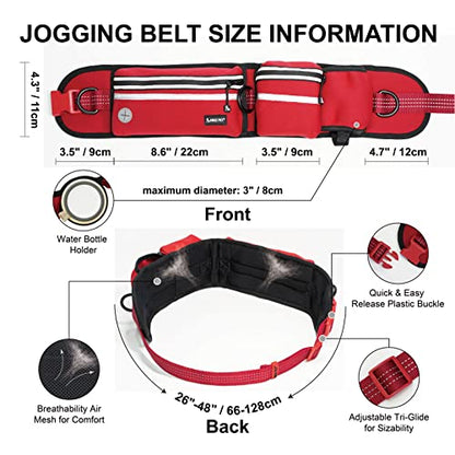 Kruz Hands Free Dog Leash (Waist 26”- 48”, Leash- 1”x 5ft) Premium Waist Belt for Walking, Running & Hike Bungee with Dual Handles, Adjustable Fit, Reflective Safety Design for Large Dogs (Turquoise) - color: Turquoise
