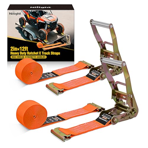 Nilight E-Track Ratchet Straps 2 Pack 2" x 12' - color: 2" x 12' E-Track Ratchet Straps
