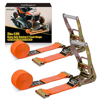 Nilight E-Track Ratchet Straps 2 Pack 2" x 12' - color: 2" x 12' E-Track Ratchet Straps
