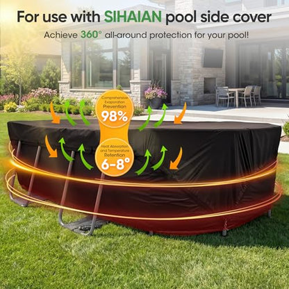 SIHAIAN 8x14Ft Oval Pool Cover Patented Design Four-Corner Locking 500D Rectangular and Oval Pool Cover, Prevent Water Accumulation Pool Cover for Oval Above Ground Pool with 4 Storage Straps - size: 15'6" x 8'6" (Oval and Rectangle Pool Cover)