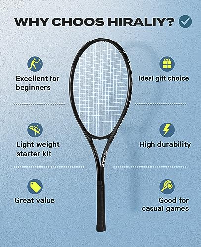 HIRALIY 27-Inch Tennis Racket for Adults with Ball and Carry Bag - color: Black