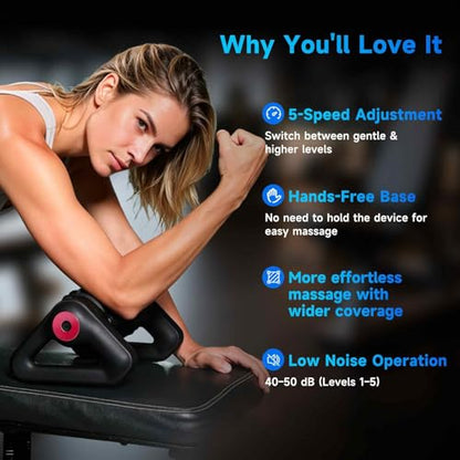 Electric Rolling Percussive Massager for Post-Exercise Muscle Relaxation, Deep Tissue Massager for Legs, Calves, Glutes, Back, Arms & Feet, Handheld Cordless Rolling Tool, 5-Speed Fitness Relaxation