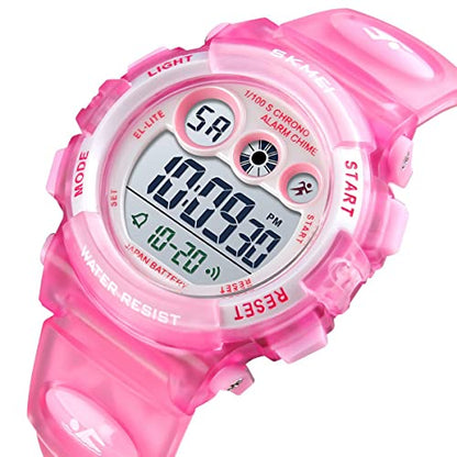 GOLDEN HOUR Watches for Kids Digital Sport Waterproof Boys Girls Watch Outdoor 12/24 H Alarm EL Backlight Stopwatch Military Child Wristwatch Ages 3-15 - color: Pink