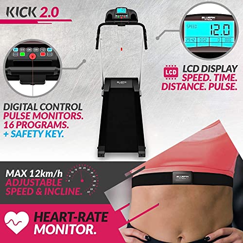 Bluefin Fitness Kick 2.0 | Task 2.0 | Innovative High-Speed Folding Treadmill | Home Walkpad | Joint Protection Tech | Compact Walking | Running Machine | Home Gym Office | Bluetooth - style: B Kick 2.0 2024