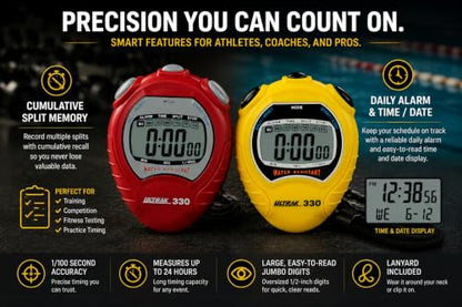 ULTRAK 330 Digital Stopwatch Jumbo Display Cumulative Split Water Resistant