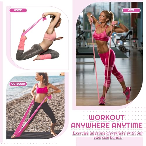 Women Fitness Exercise Equipment Trainer Set Pedal Resistance Band - color: Pink