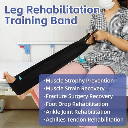 Leg Lifter Strap & Stretching Aid for Stroke Recovery, Hands-Free Physical Therapy Band for Elderly & Bedridden, Leg Rehabilitation Equipment for Knee Hip Surgery & Foot Drop (1 Foot) - color: 1 Foot