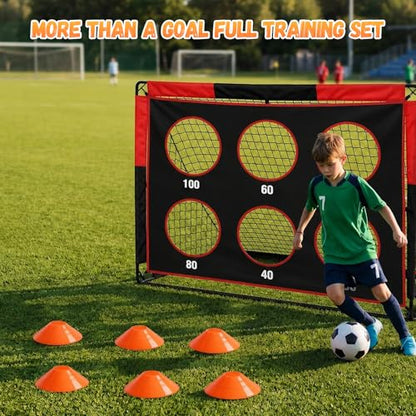 4x5 FT Foldable Kids Soccer Goal Set of 2, Portable Soccer Net