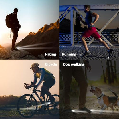 RAHAN Rechargeable Headlights Compatible with Croc, 2 PCS LEDHeadlights, Light Up Charm Accessories for Adults Shoe, Hands-Free Night Light, Camping Lights, IP65 Waterproof Light, Black - color: all black
