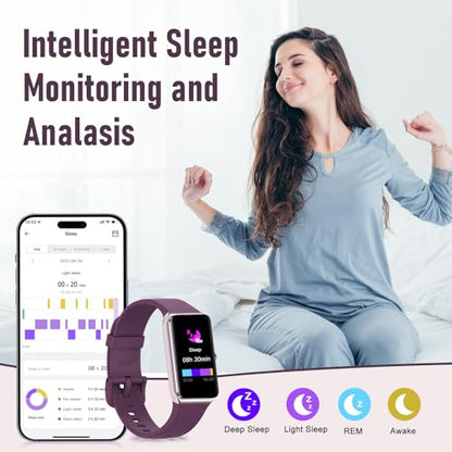 Fitness Tracker with 24/7 Heart Rate,Blood Pressure Sleep Tracking,104 Sports Modes Calories Smart Watch,IP68 Waterproof Step Counter Activity Trackers Pedometer for Android&iPhone Women Men Bordeaux