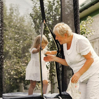 Aodaer 14ft Trampoline Safety Enclosure Net with Solar Rope Lights
