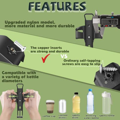 Scooter Cup Holder - Bike Bottle Holder 360 Degrees Rotation, Anti-Slip Fast Dismounting Accessories Cup/Bottle Drink Holder fit for Electric Scooter Wheelchair Electric Motorcycle, Black - color: Black