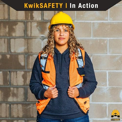 KwikSafety RoadBOSS Econ & Premium Safety Vest for Women Class 2 ANSI OSHA - color: Yellow, size: 3X-Large