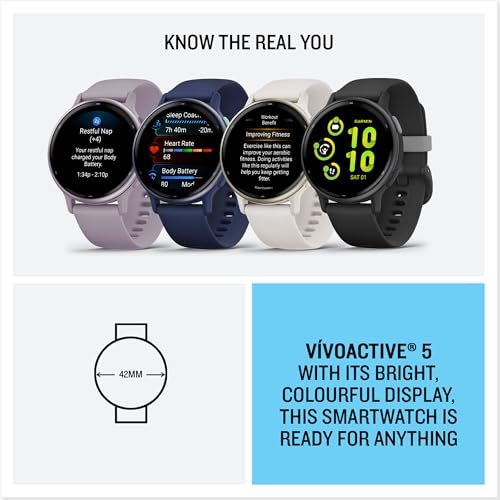 Garmin vívoactive® 5, Health & Fitness GPS Smartwatch, 42mm, Navy - color: Navy