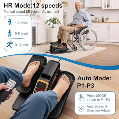 Under Desk Elliptical Leg Exerciser While Sitting for Seniors - color: Orange