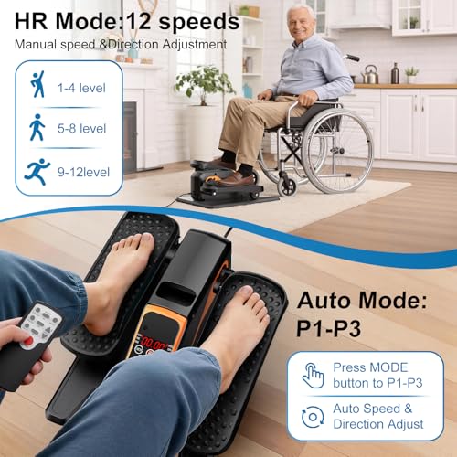 Under Desk Elliptical Leg Exerciser While Sitting for Seniors - color: Orange