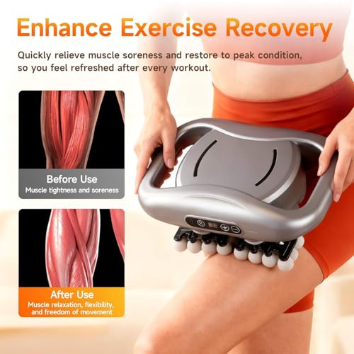 48-Head Massage Gun Set, Deep Tissue Percussion Massager with 9 Modes & 9 Intensity Levels, Quiet Muscle Massage Gun for Back, Shoulders, Legs, Foot, and Body Muscle Pain Relief
