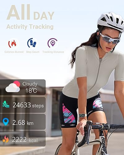 Amzhero Health Fitness Tracker with 24/7 Heart Rate, Blood Oxygen, Blood Pressure, Sleep Tracker, 5ATM Waterproof Activity Trackers with Step Tracker, Pedometer (S & L Bands Included) - color: Star