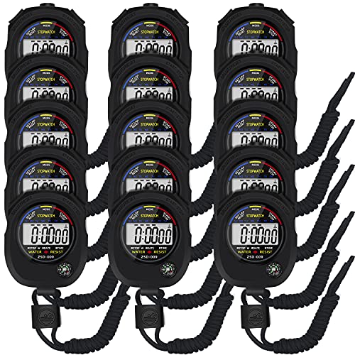 Pgzsy Multi-Function Electronic Digital Sport Stopwatch Timer, Large Display with Date Time and Alarm Function,Suitable for Sports Coaches Fitness Coaches and Referees (15pack)
