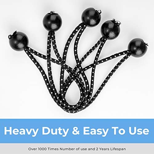 CARTMAN 90-Pack 6-Inch Ball Bungee Cords for Canopies and Tarps, Black - style: 6inch 90pk