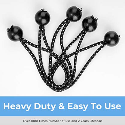 CARTMAN 90-Pack 6-Inch Ball Bungee Cords for Canopies and Tarps, Black - style: 6inch 90pk