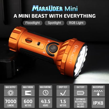OLIGHT Marauder Mini Powerful Flashlight RGB Lights Orange - color: Orange