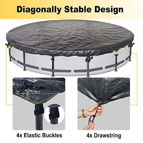 SIHAIAN Round Pool Cover 8Ft Pool Cover for Above Ground Pools Round Pool Weather Cover Waterproof and Dust-Proof Pool Covers Suitable for Trampolines and Swimming Pool - size: 8'2" x 8'2" (Round Pool Cover)