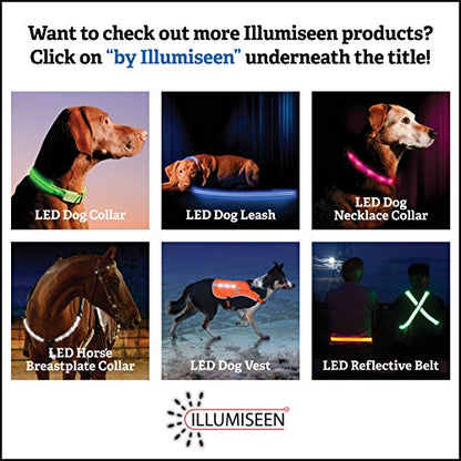 Illumiseen Extension for the LED Reflective Belt – Adds a max. of 19.6” to your LED Belt - color: Red