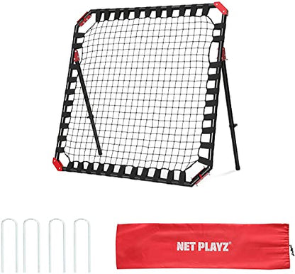Soccer Rebound Net Rebounder | Skill Training Gifts, Aids & Equipment for Kids Teens & All Ages - Kick-Back/Perfect Storage, Agility Ladders