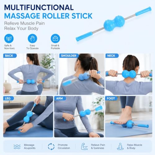 Massage Roller, Portable Multifunctional Body Muscle Yoga Massage Roller Stick Pain Relief Stick for Relief Muscle Soreness