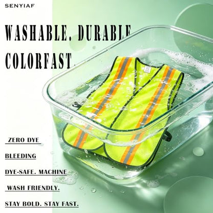 Lightweight Reflective Mesh Safety Vest with Hook and Loop - color: Yellow 12p
