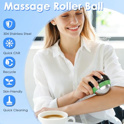 Massage Ice Roller Ball Cold & Heat Therapy Pain Relief Myofascial Release - color: Set of Green
