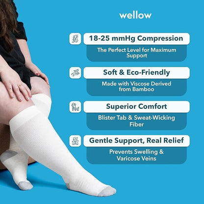 Socks by Wellow - color: Cobalt Dot Wide Calf, size: X-Large
