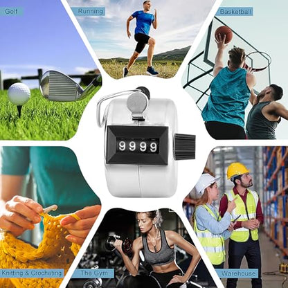 2 Pack Hand Tally Counter, 4-Digit Metal Mechanical Clicker