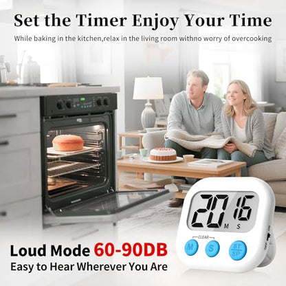 ZILLEEN Digital Kitchen Classroom Timers for Kids Cooking 6pcs MulticolorA - color: White & Black & Pink & Green & Orange & Purple