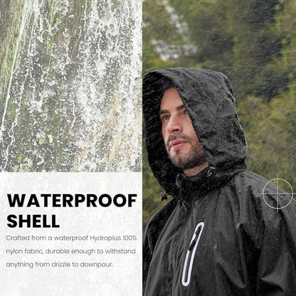 Men Women Rain Suits Waterproof Rain Gear Jacket and Pants for Golf Fishing - color: Black, size: X-Large