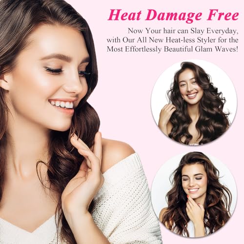 Rods Curlers Set Foam Hair Curlers for Short and Long Hair, No Heat Foam Rollers(Pink) - color: Pink