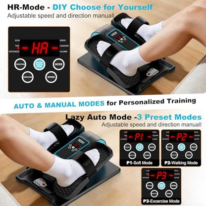 TDH Under Desk Elliptical Machine Leg Exerciser Electric - color: Blue
