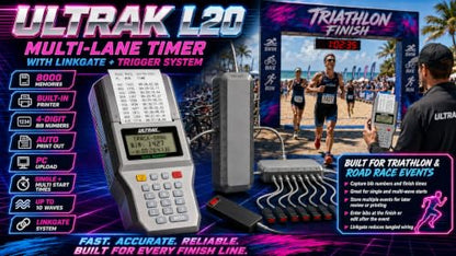 ULTRAK L20 Multi-Lane Timer, 10-Button Set, Printer, 8000 Memory, Track Meet