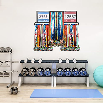 Shimeyao Medal Holder, Metal Wall Rack, 34.37 x 11.22 Inch, Black - color: Black, size: 34.37 x 11.22 Inch