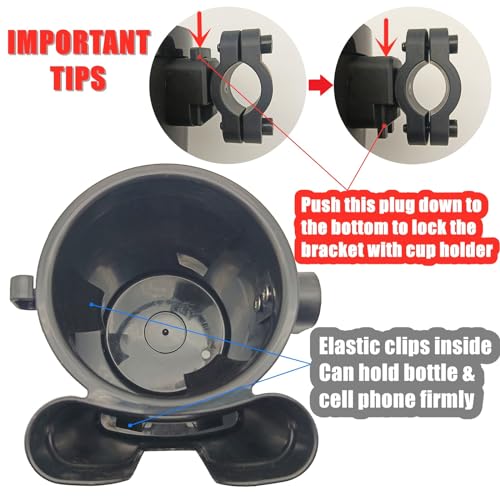 Bike Cup Holder with Phone Keys Holder, Handlebar Water Bottle Cage for E-Bike, Scooter, Stroller, Wheelchair