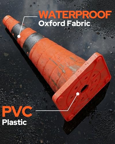 2 Pack 18In Collapsible Traffic Safety Cones with Reflective Collar - size: 18 Inch