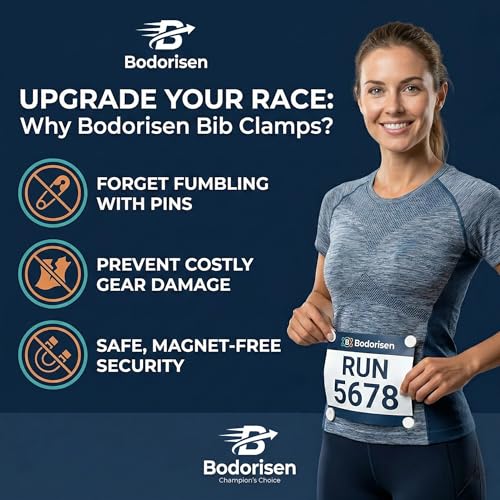 20PCS Running Bib Clips - Race Number Holder for Runners, Non-Magnetic Secure Snap Lock Fasteners, Replacement for Bib Pins & Running Magnets, Marathon Event Bib Holder - Cute Motivational Style - style: Style-C