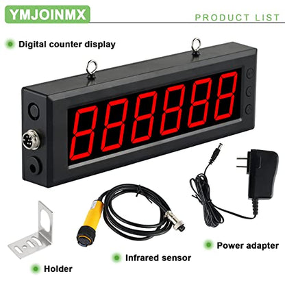 Digital LED Tally Counter with Infrared Sensor, 1.5in Red Display