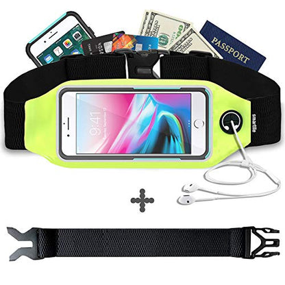 Fanny pack Running Belt Waist Phone Holder/Bag Women Men for iPhone 13 12 11 Pro Max/XR/XS Max/X/8/7/6S Plus, for Samsung Galaxy S/A/Note, All Mobiles up to 7'',Gym Workout Fitness Gear - color: Lemon Yellow