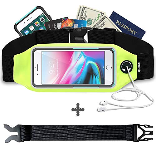 Fanny pack Running Belt Waist Phone Holder/Bag Women Men for iPhone 13 12 11 Pro Max/XR/XS Max/X/8/7/6S Plus, for Samsung Galaxy S/A/Note, All Mobiles up to 7'',Gym Workout Fitness Gear - color: Lemon Yellow