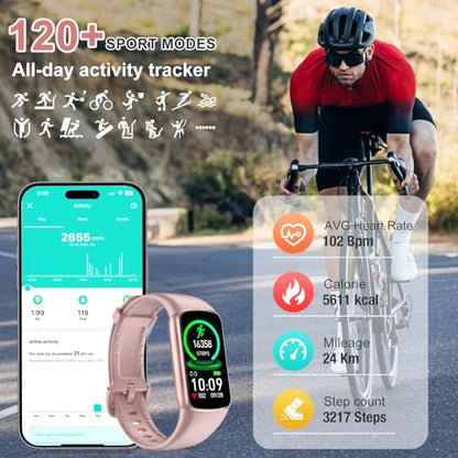 Fitness Tracker with 24/7 Heart Rate Blood Oxygen Sleep Tracking, IP68 Waterproof Activity Tracker, Calories Step Counter Smart Watches Pedometer for Women - color: Pink