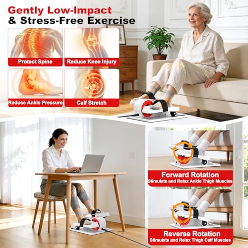 TDH Under Desk Elliptical Machine Leg Exerciser Electric - color: White